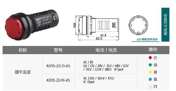 圓平齒型信號燈